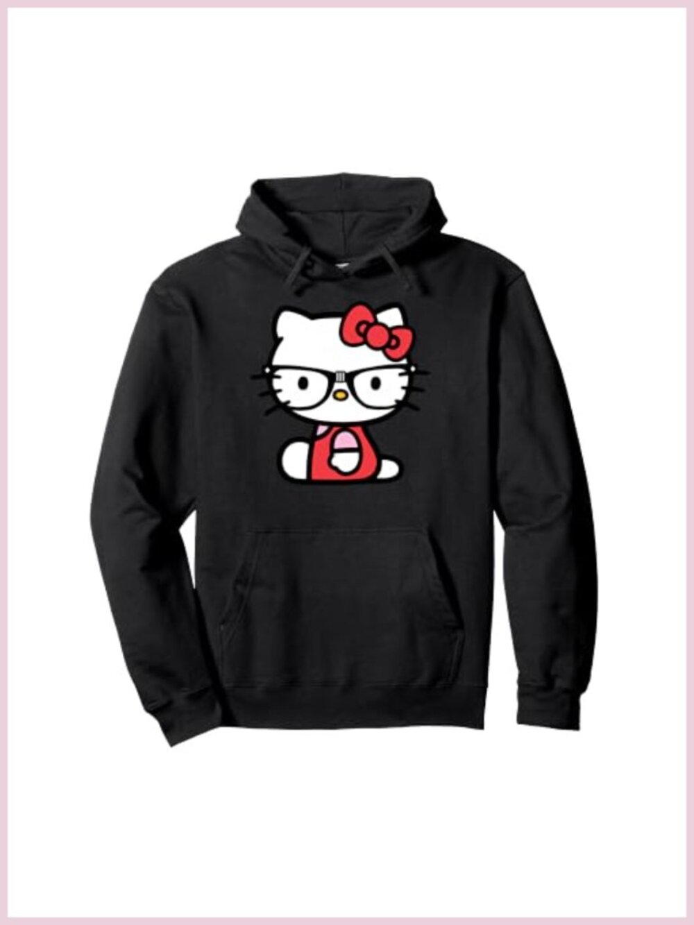 Hello Kitty Nerd Glasses Pullover Hoodie Classic Fit Adult